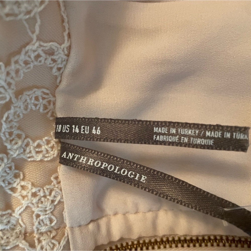 NWT! By Anthropologie Lace Basque-Waist Mini Dress in Ivory - Multiple🛋️🍊🪑 - Picture 8 of 13